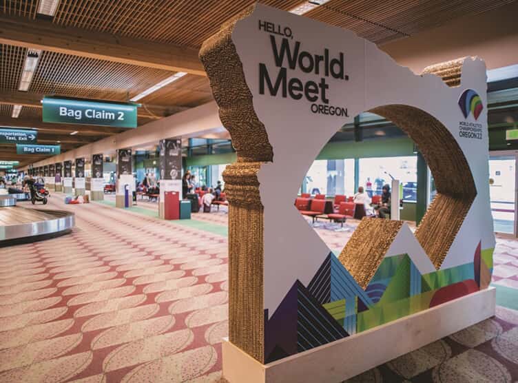 An image of the World Meet signage.